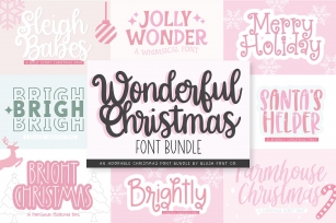 WONDERFUL CHRISTMAS BUNDLE- 8 Christmas s Font Download