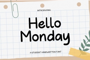 Hello Monday - Student Handwritten Font Font Download