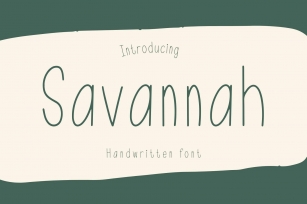 Savannah is a cute handwritten Font Download