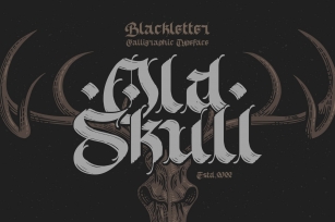 Old Skull Calligraphic with Bonus Font Download