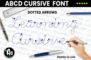 Abcd Cursive Dotted Arrows Font Download