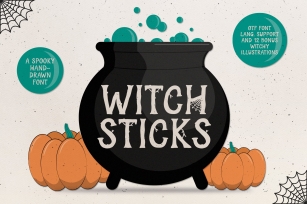 Witch Sticks Halloween Font Download