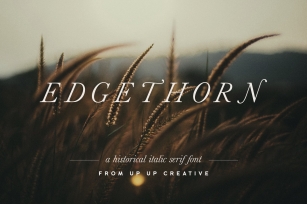 Edgethorn Italic Intro Sale 25% Off Font Download