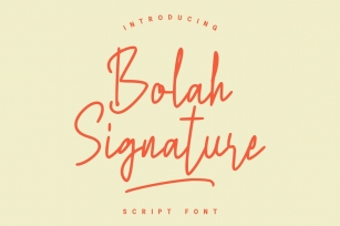Bolah Signature Font Download