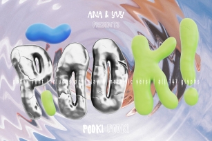 POOKI | 3D destroyed liquid acid Font Download