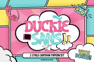 Duckie Sans Cartoon Comic Typeface Font Download