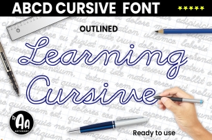 Abcd Cursive Outlined Font Download