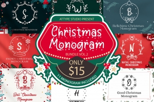 Christmas Monogram Bundle Vol 2 Font Download