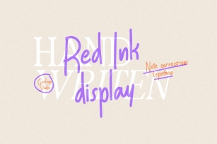 Red Ink Hand Writing Display Font Download