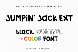 MTF Jumpin Jack SVG Color, Black, Outline Font Download