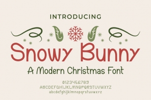 Snowy Bunny - A Modern Christmas Font Font Download