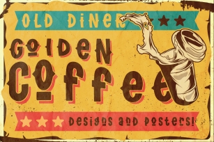 Golden coffee and designs Font Download