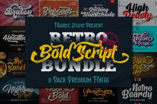 Retro Bold Script Bundle Font Download