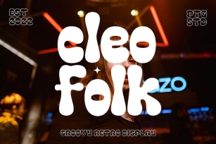 Cleo Folk | Groovy Retro Display Font Download