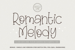 Romantic Melody - Singleline and Monoline font Font Download