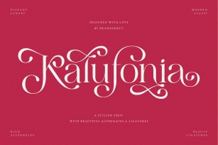 Kalufonia || Stylish Display Serif Font Download