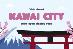 KAWAI CITY - Cute Japan Display Font Font Download