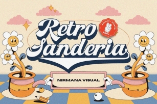 Retro Sanderia - Vintage Groovy Font Font Download