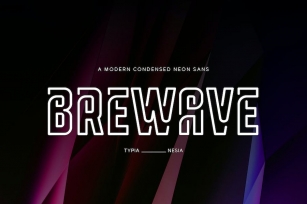 Brewave - Techno Scifi Neon Condensed Outline Sans Font Download