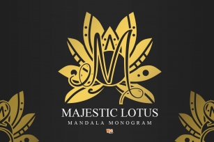 Majestic Lotus Mandala Monogram Font Download