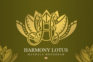 Harmony Lotus Mandala Monogram Font Download
