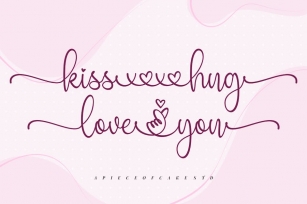 Kiss Hug Love You - A Script Font Font Download