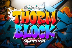 Thorm Block - Graffiti Font Font Download