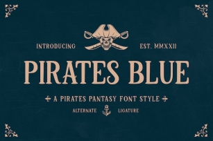 Pirates Blue - A Pirates Fantasy Font Font Download