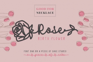 Rose Birth Flower - An Ornament Script Font Font Download
