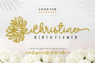 Christine Birth Flower - An Ornament Script Font Font Download