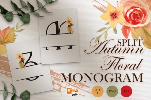 Split Monogram Autumn Floral Font Download