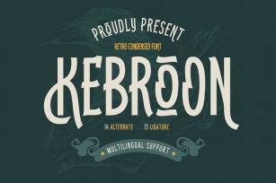 Kebroon | Retro Condensed Font Font Download