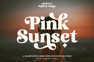 Pink Sunset - Modern Retro Serif Font Download