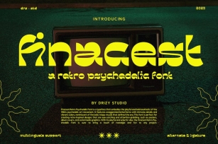 Finacest - Retro Psychedelic Font Font Download