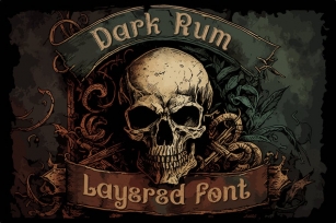 Dark rum. Vintage layered font Font Download