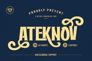Ateknov | Retro Condensed Font Font Download