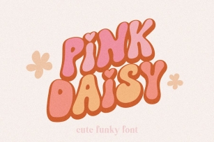 Pink Daisy Groovy Font Font Download