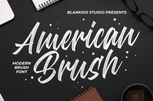 American Brush a Modern Brush Font Font Download