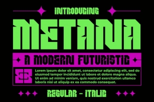 METANA - A Modern Futuristic Font Font Download