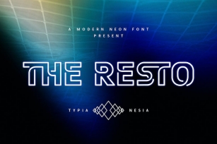 The Resto - Techno Scifi Neon Outline Sans Font Download