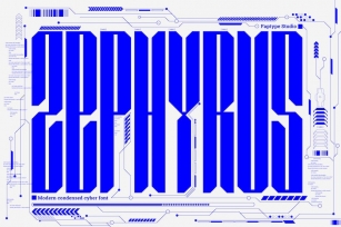 Zephyrus | Modern Condensed Cyber Font Font Download