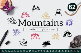 Mountains Dingbat Font Download