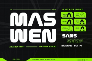 Maswen - Modern Display Font Family Font Download