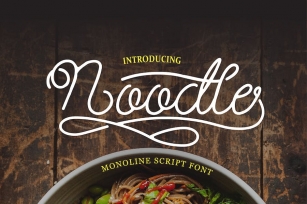 Noodle monoline script font Font Download