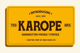 Karope - Handwritten Vintage Typeface Font Download