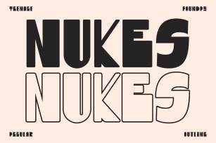 TF Nukes - Display Font | Regular & Outline! Font Download