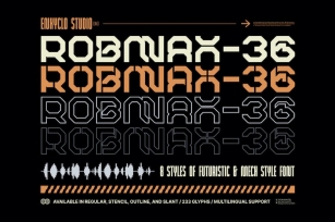 ROBMAX-36 - Futuristic Cyberpunk Mecha Font Font Download