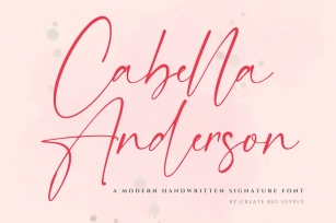 Cabella Anderson - Signature Handwriting Font Font Download