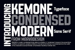 Kemone - A Modern Condensed Sans Font Download