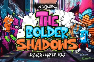 The Bolder Shadows - Layered Graffiti Font Font Download